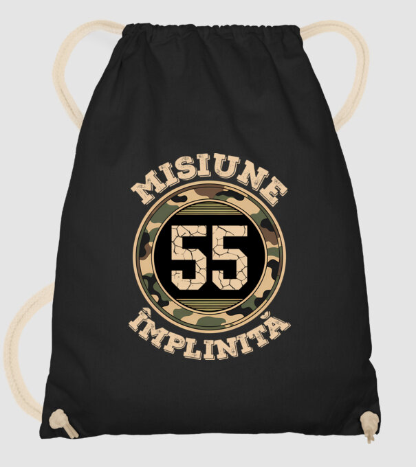 Misiune împlinită 55 model negru pe tricou