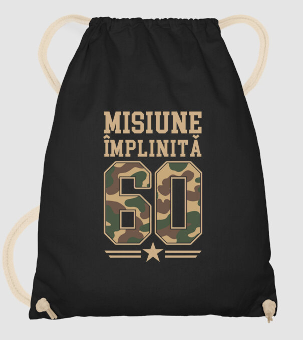 Misiune împlinită 60 model negru pe tricou