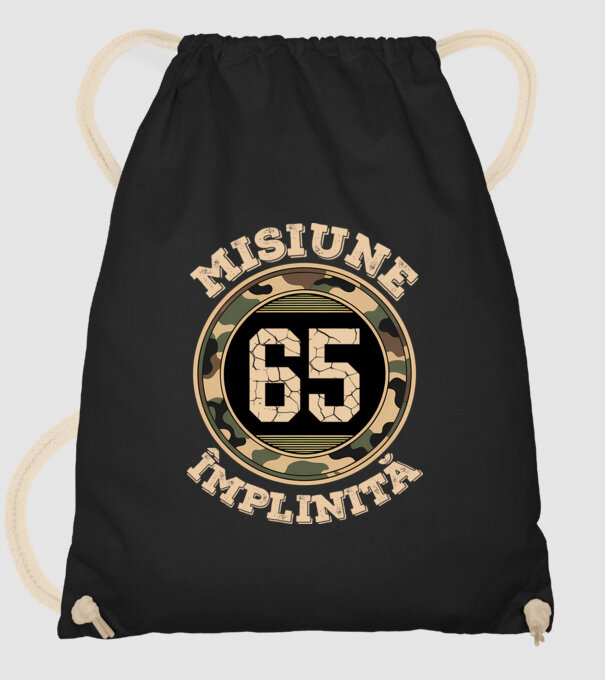 Misiune împlinită 65 model negru pe tricou