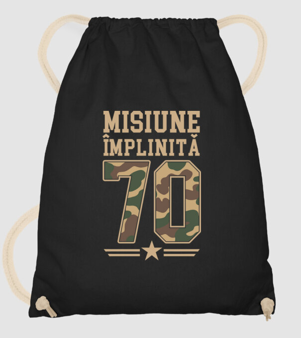Misiune împlinită 70 model negru pe tricou