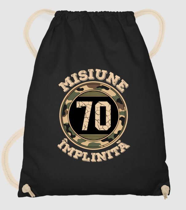 Misiune împlinită 70 model negru pe tricou
