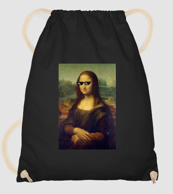 Mona Lisa Deal with it model negru pe tricou