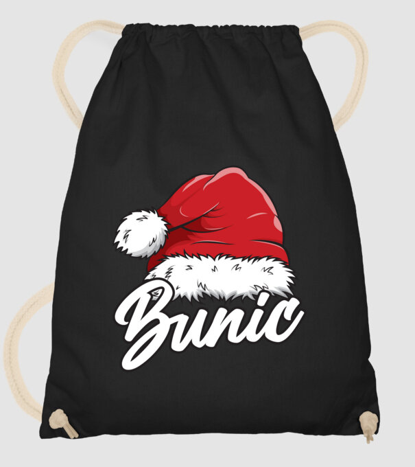 bunic Santa Hat model negru pe tricou