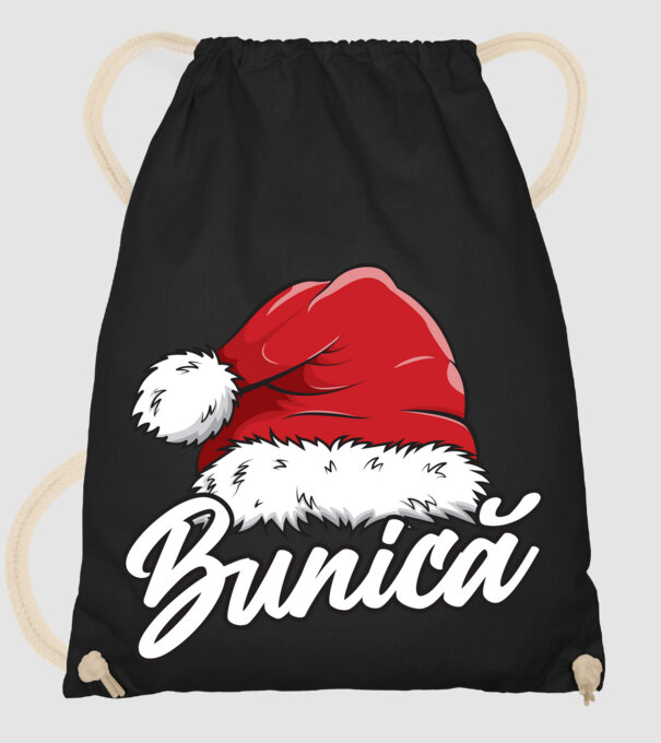 bunică Santa Hat model negru pe tricou