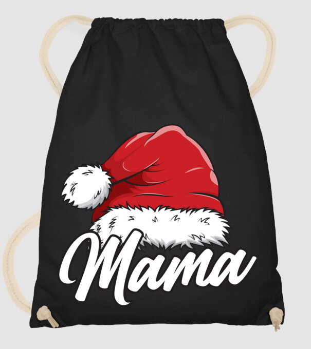 mama Santa Hat model negru pe tricou