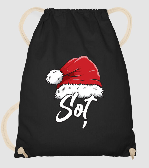 soț Santa Hat model negru pe tricou