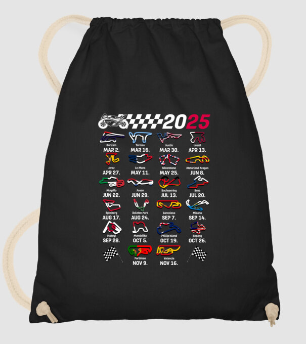 MOTOGP 25 CALENDAR Negru model negru pe tricou