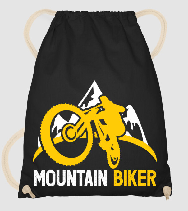 mountain biker model negru pe tricou