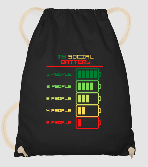 My social battery model negru pe tricou