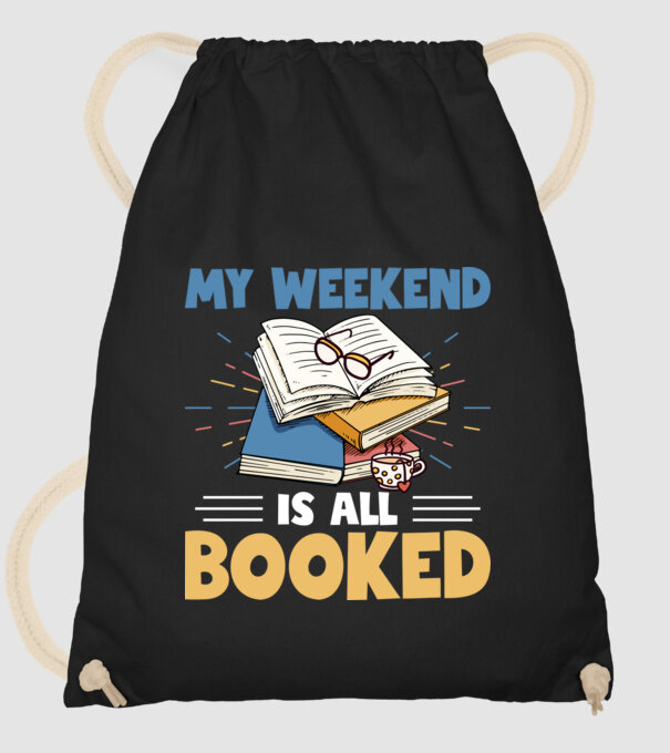My weekend booked model negru pe tricou