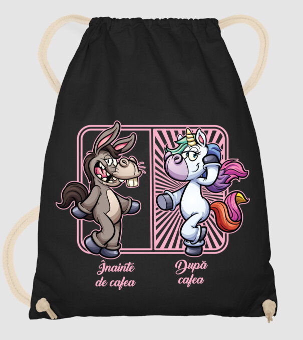 Înainte de cafea model negru pe tricou