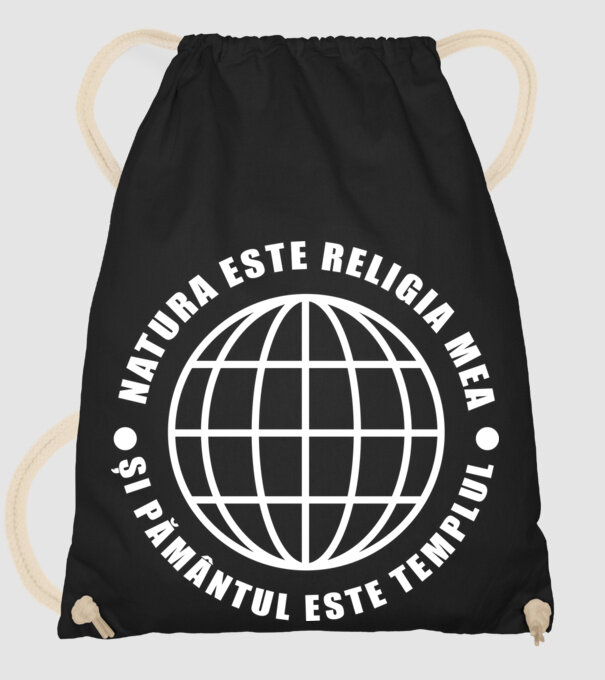 Natura este religia mea model negru pe tricou