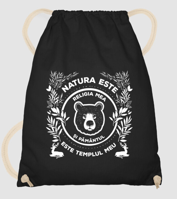 Natura este religia mea și pământul este templul meu model negru pe tricou