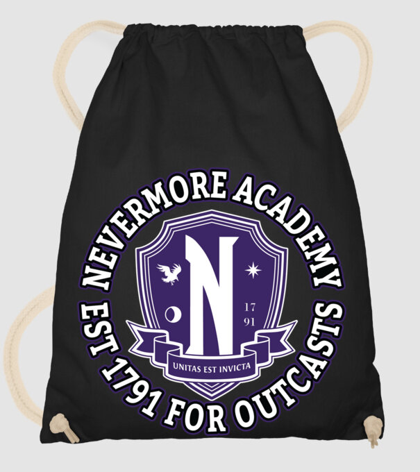 Nevermore academy model negru pe tricou