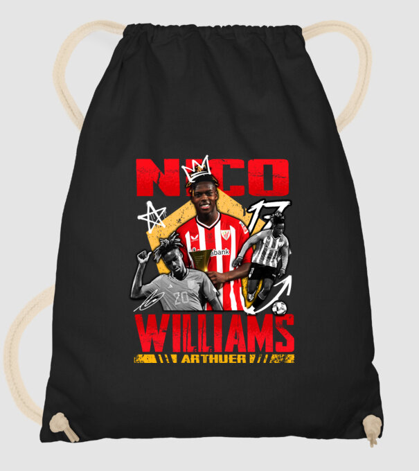 Nico Williams tribute model negru pe tricou