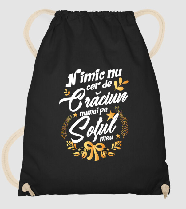 nimic nu cer de Crăciun, numai pe soțul meu model negru pe tricou