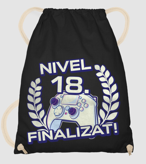 Nivel 18 finalizat! model negru pe tricou