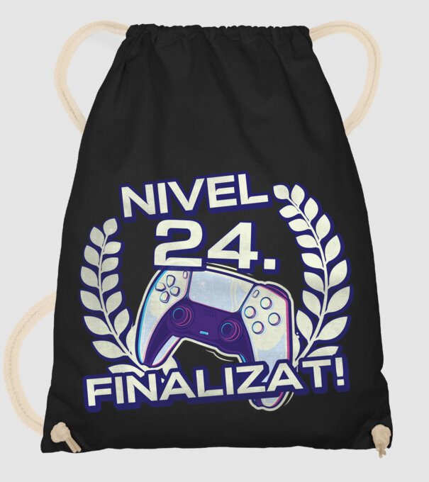 Nivel 24 finalizat! model negru pe tricou