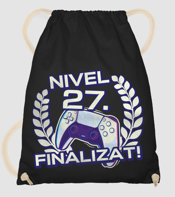 Nivel 27 finalizat! model negru pe tricou