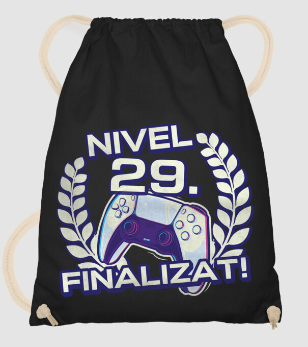 Nivel 29 finalizat! model negru pe tricou