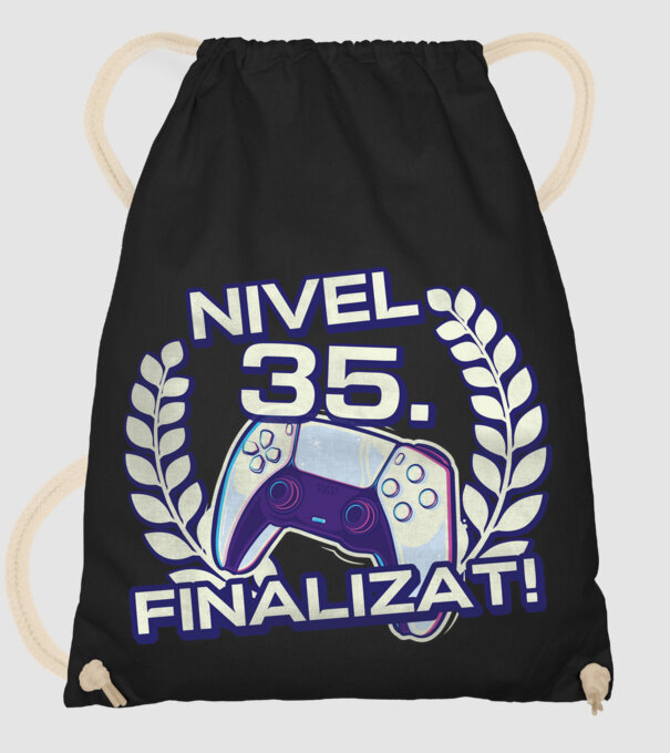 Nivel 35 finalizat! model negru pe tricou
