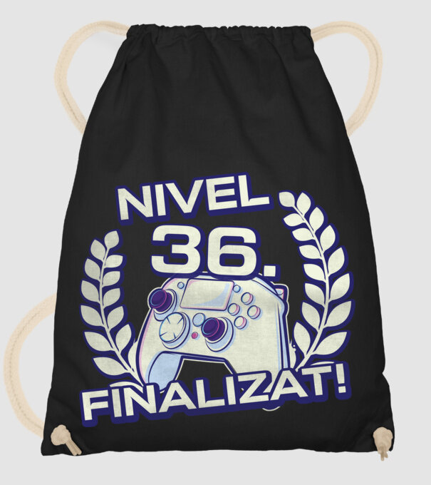 Nivel 36 finalizat! model negru pe tricou