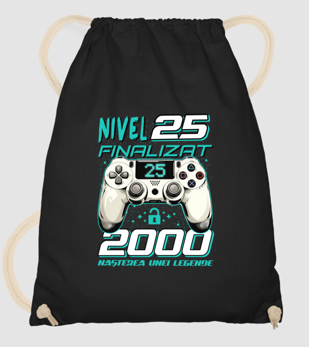 Nivel finalizat 25 2000 model negru pe tricou