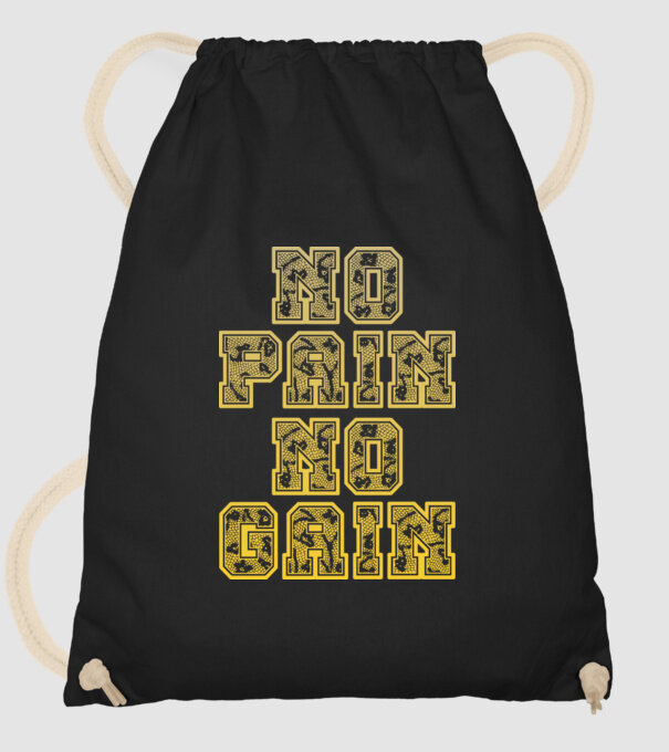 No Pain No Gain model negru pe tricou
