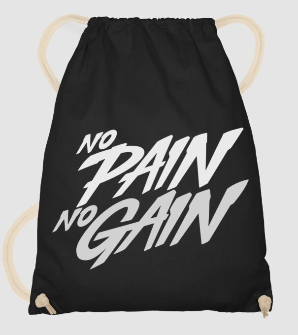 No Pain No Gain typography model negru pe tricou