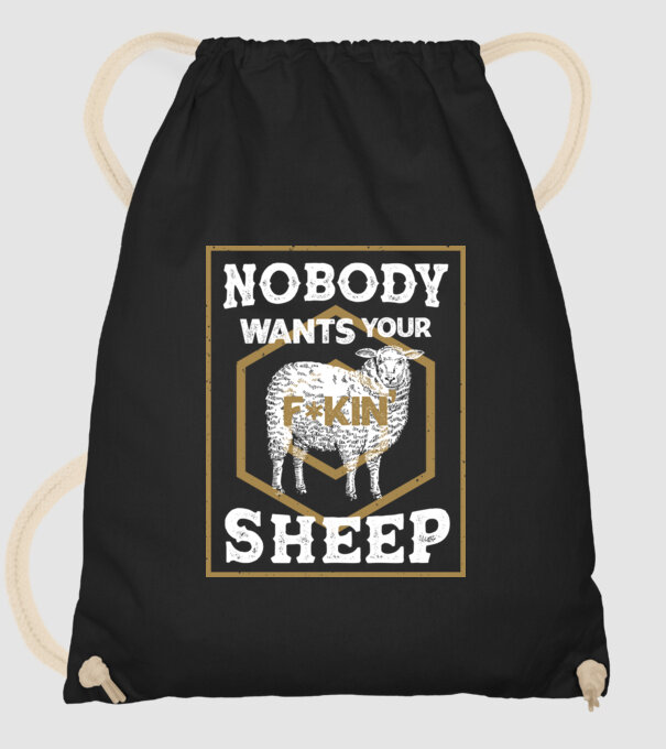 Nobody wants your sheep model negru pe tricou