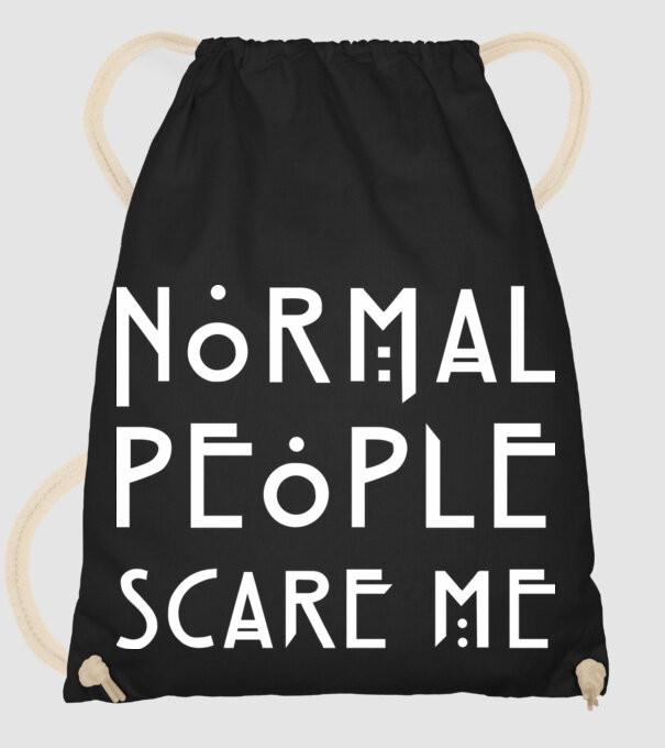 Normal people scare me model negru pe tricou