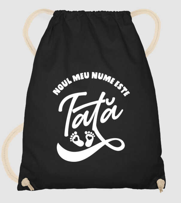 Noul meu nume este Tată model negru pe tricou
