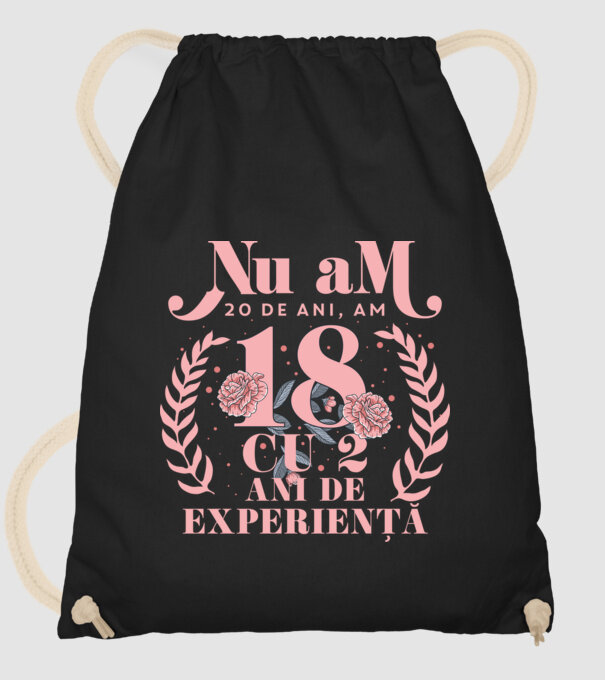 Nu am 20 de ani, am 18 cu 2 ani de experiență model negru pe tricou