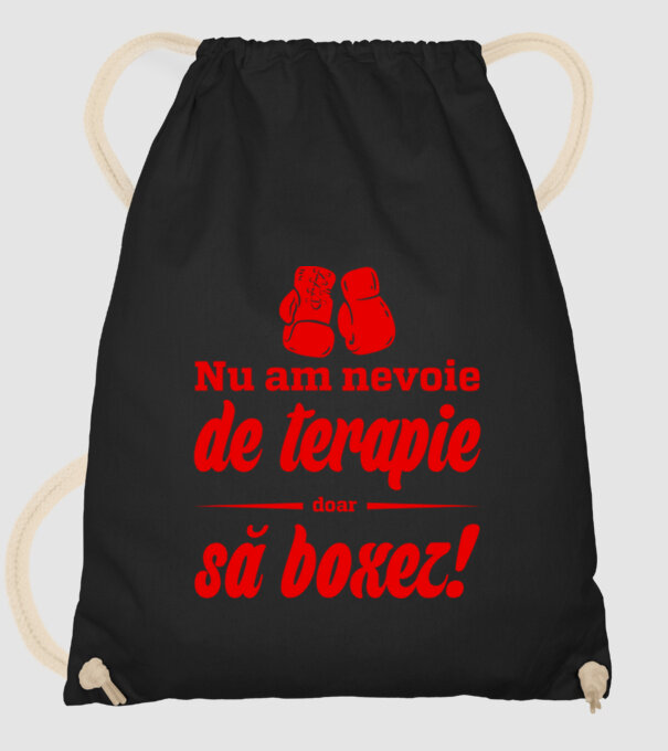 Nu am nevoie de terapie! Doar să boxez. model negru pe tricou