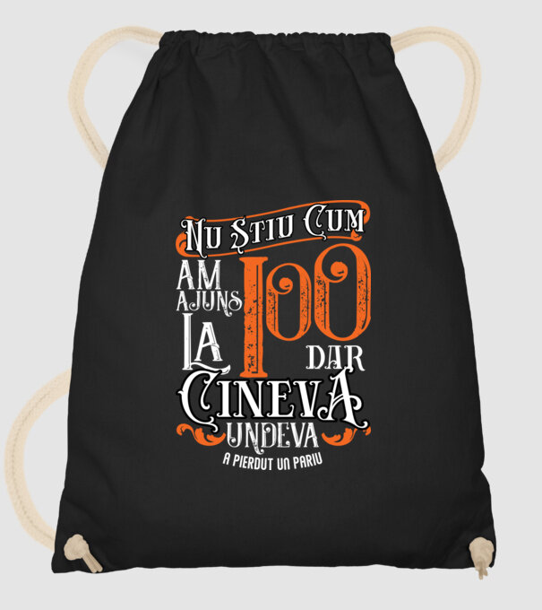 Nu știu cum am ajuns la 100, dar cineva, undeva, a pierdut un pariu model negru pe tricou