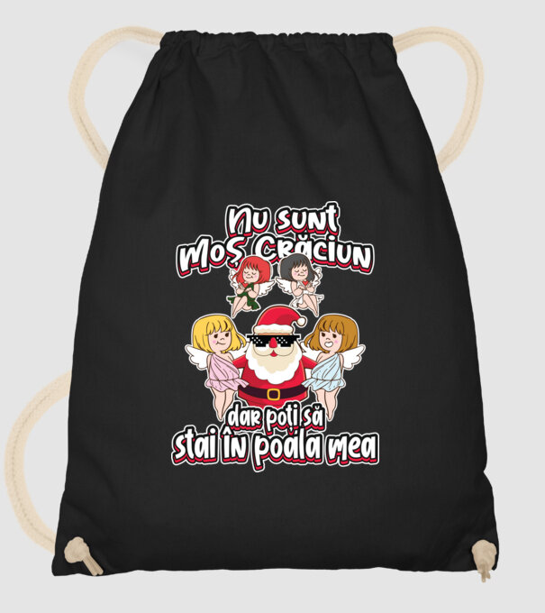 Nu sunt Moș Crăciun, dar poți să stai în poala mea model negru pe tricou