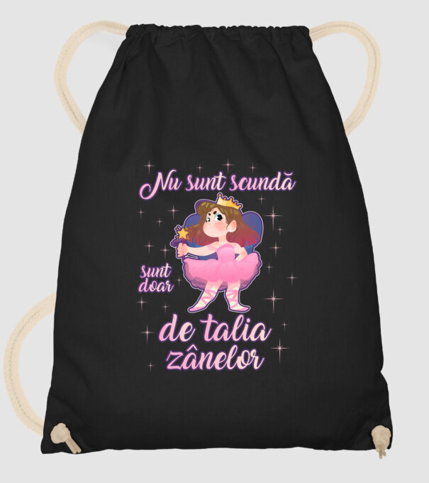 nu sunt scundă, sunt doar de talia zânelor model negru pe tricou