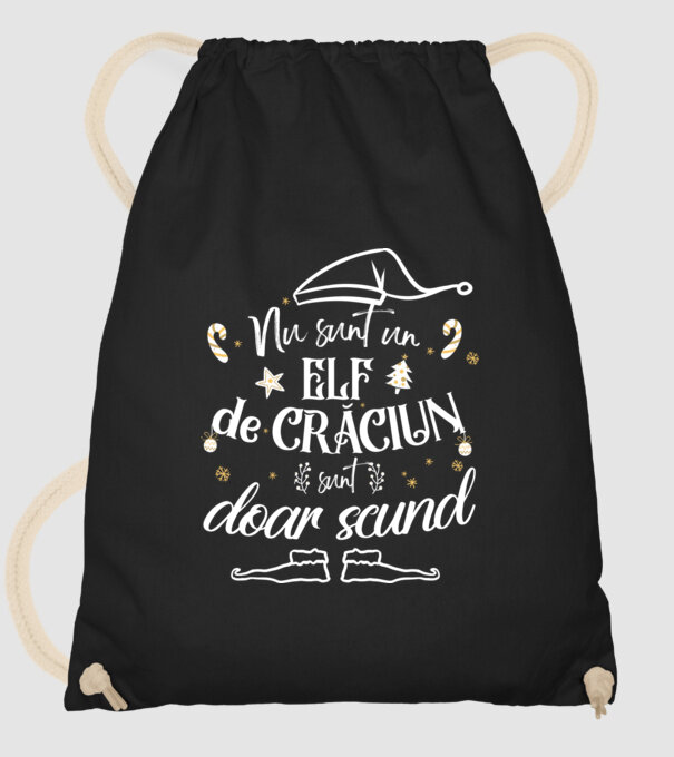 Nu sunt un elf de Crăciun, sunt doar scund Negru model negru pe tricou