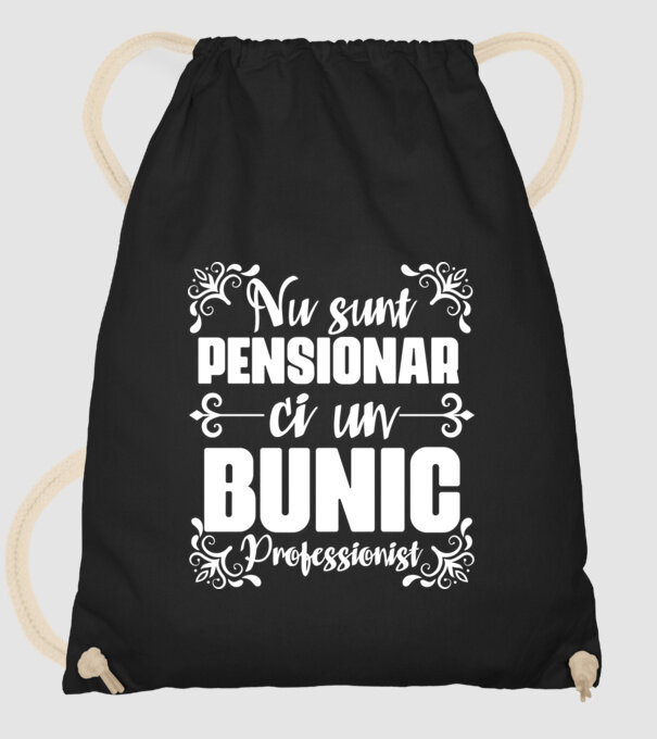 Nu sunt_pensionar, ci un bunic profesionist model negru pe tricou