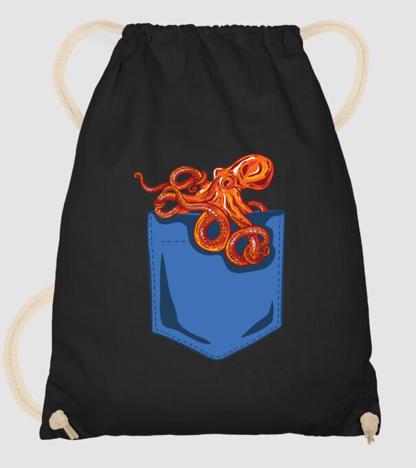 Octopus model negru pe tricou