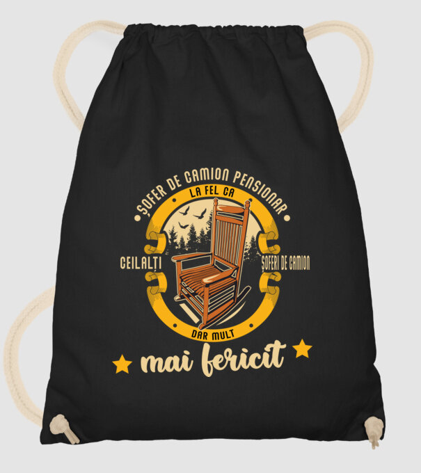 ȘOFER DE CAMION pensionar - la fel ca ceilalți șoferi de camion, dar mult mai fericit model negru pe tricou