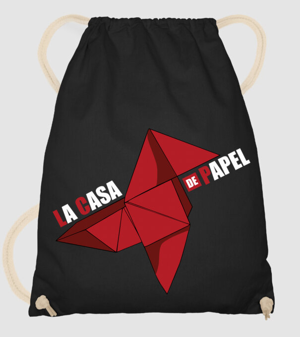 origami la casa de papel model negru pe tricou