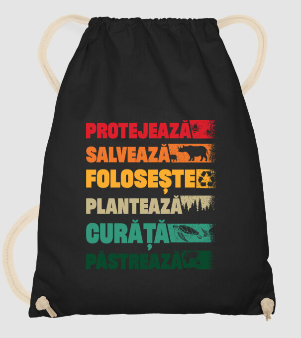 protejează salvează păstrează model negru pe tricou