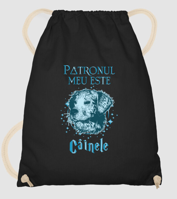 Patronul meu este CÂINELE model negru pe tricou