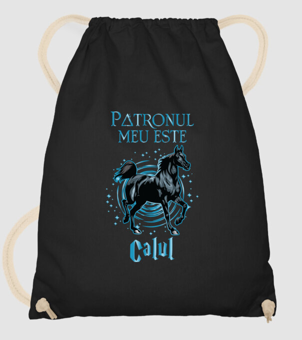 Patronul meu este CALUL model negru pe tricou