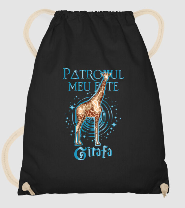 Patronul meu este GIRAFA model negru pe tricou