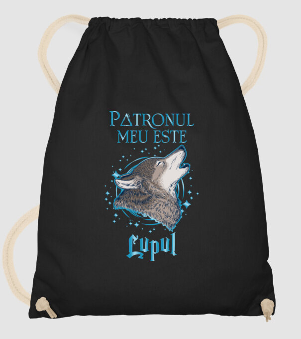 Patronul meu este LUPUL model negru pe tricou