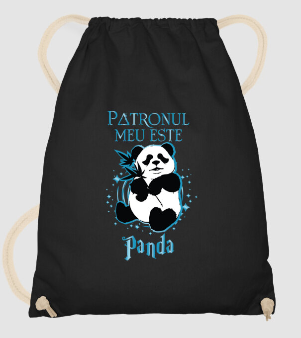 Patronul meu este PANDA model negru pe tricou