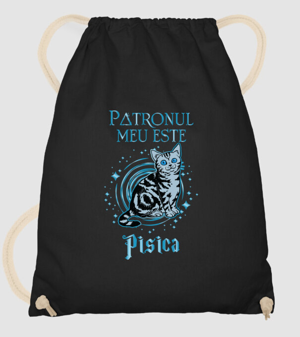 Patronul meu este PISICA model negru pe tricou