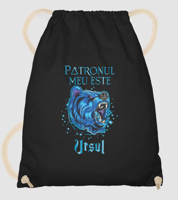 Patronul meu este URSUL model negru pe tricou